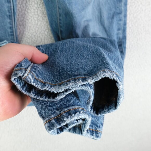 Levis 501 Jeans Womens 28 Blue Straight Leg Button Fly Heavyweight Classic 30L - Picture 12 of 13